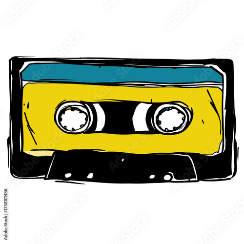 Music tape illustration cassette colorful vector