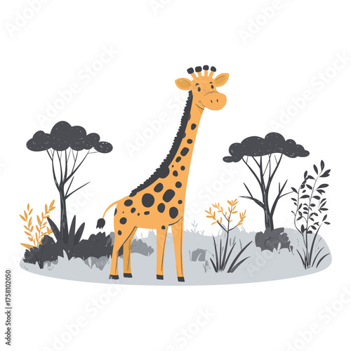 Animal from Africa wildlife art illustration vector