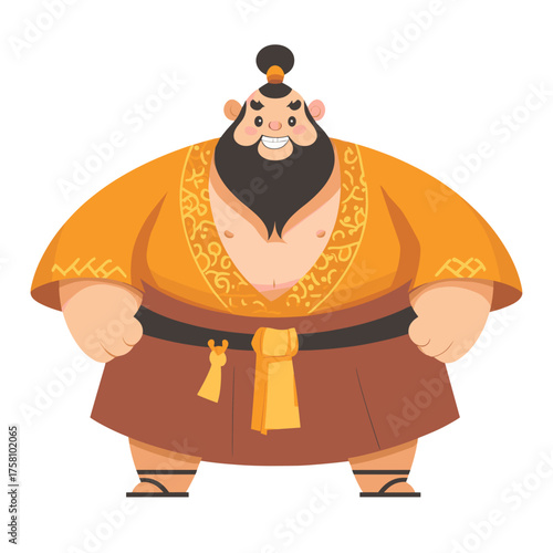 Illustration of Japanese Giant japanese cartoon sumo vector
