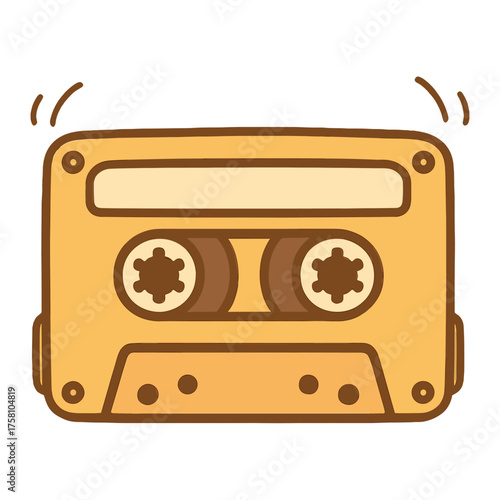 Retro cassette tape illustration vector