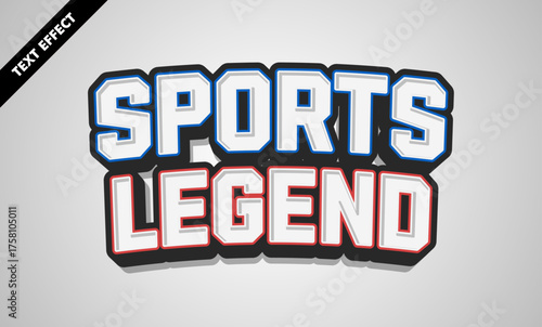 Sports legend editable text effect - retro athletic font, championship game title design