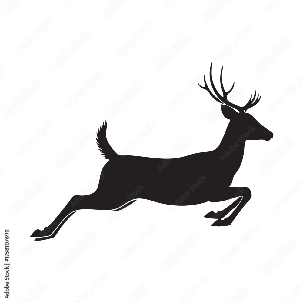 Obraz premium Illustration vector art for vector art of silhouette of a deer jumping