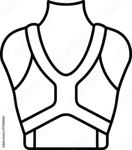 AI Posture Corrector Band Line Art – Transparent Background
