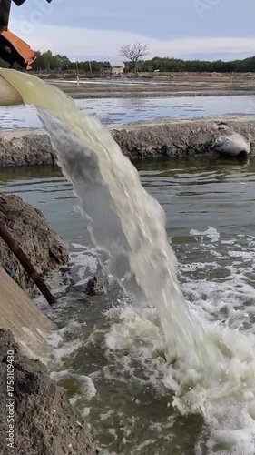 engine water pump flow to pond