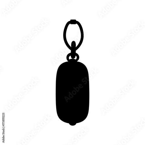 Elegant black silhouette of a traditional chinese jade pendant ornament with hanging loop for jewelry making
