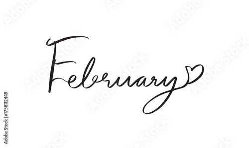 February month love heartshapr black color object icon happy valentine day calligraphy hand written lettering script black color icon object february month happy valentine day love heart shape romance