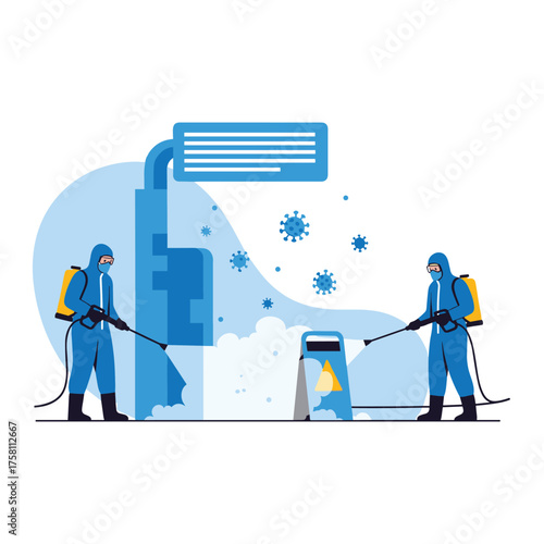 Professional disinfection and sanitation services to combat viral outbreaks and ensure public health safety.