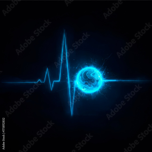 Blue Heartbeat Wave Symbolizing Diabetes Awareness Day 