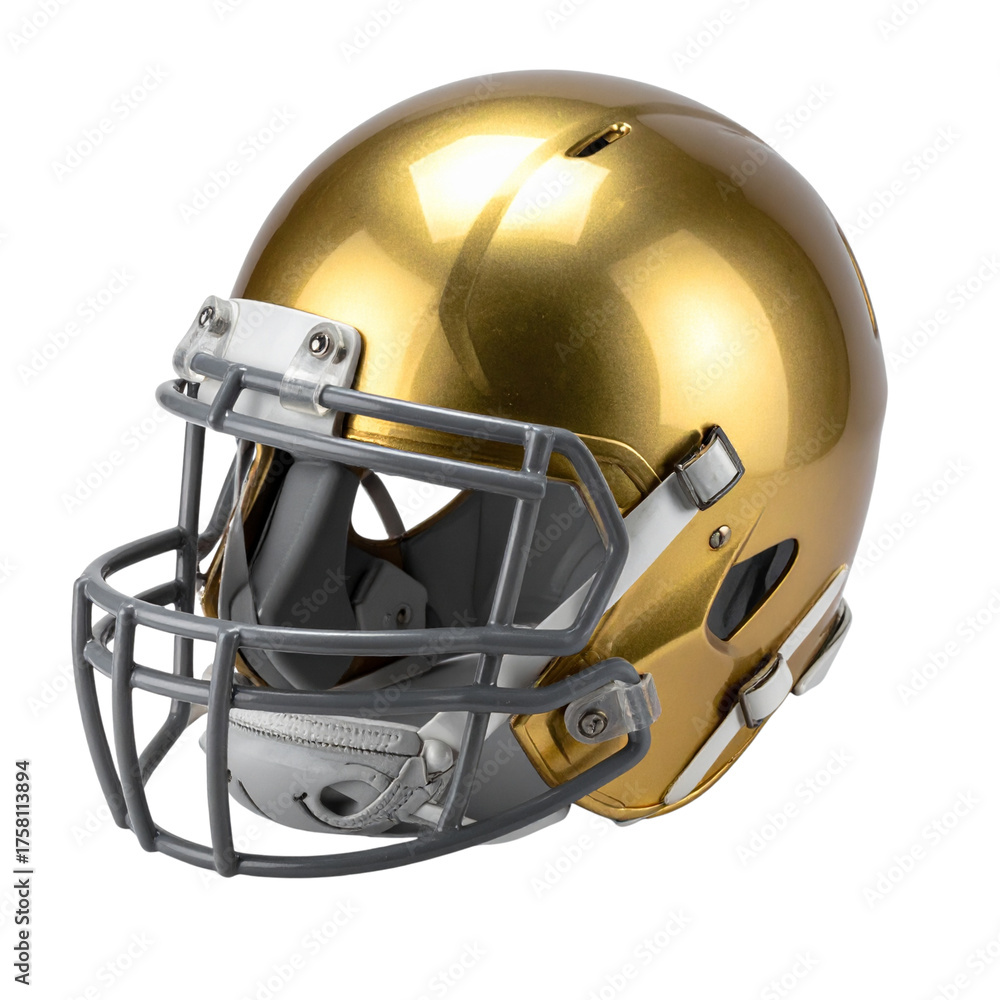 Fototapeta premium An isolated American football helmet, a crucial piece of safety equipment, stands ready for the game