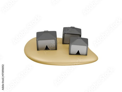 mina encampment icon 3d illustration render