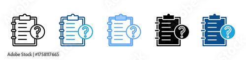 Questionnaire icon sheet multiple style collection