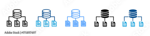 Data Storage icon sheet multiple style collection