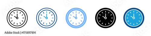 Clock icon sheet multiple style collection