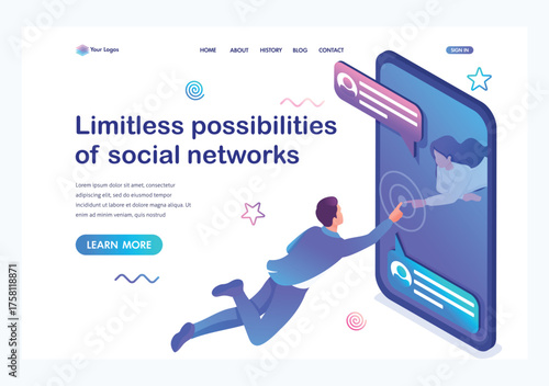 Social Network Connectivity and Communication Concept