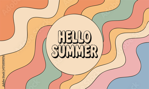 Abstract Summer Pattern Collection — Minimal Wavy Vector Bundle Illustration, easily editable.