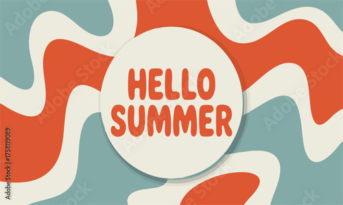  Wavy Abstract Poster — Fun Summer Background Vector Design Vector Illustration, easily editable.