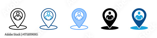 Location Audience icon sheet multiple style collection
