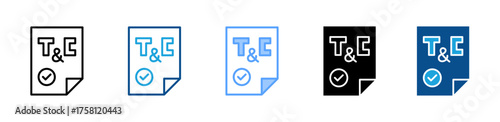 Terms & Conditions icon sheet multiple style collection