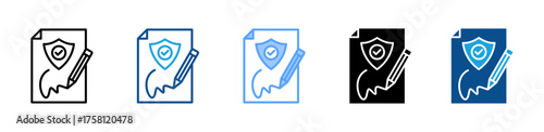 Secure Contract icon sheet multiple style collection