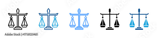Law Scale icon sheet multiple style collection