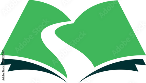 Open Book Vector Illustration Green Educational Transparent Background Isolated Concept