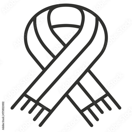 Warm Winter Scarf Icon – Fashion Accessory Vector