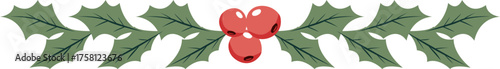 Holly Berry and Leaves Christmas Divider
