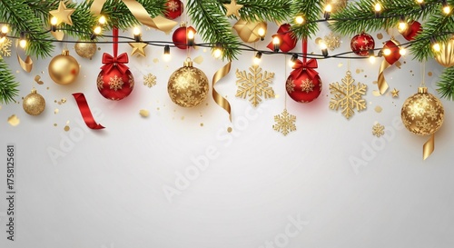 2025 Ultra 4K 3D Vector Christmas Decorations Background Illustration