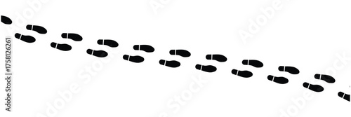 Human footprints. Vector isolated lines of male and female footwear steps. Human foot mark silhouettes. Women and men shoes tracks. and boot footsteps, vector illustration in eps 10.