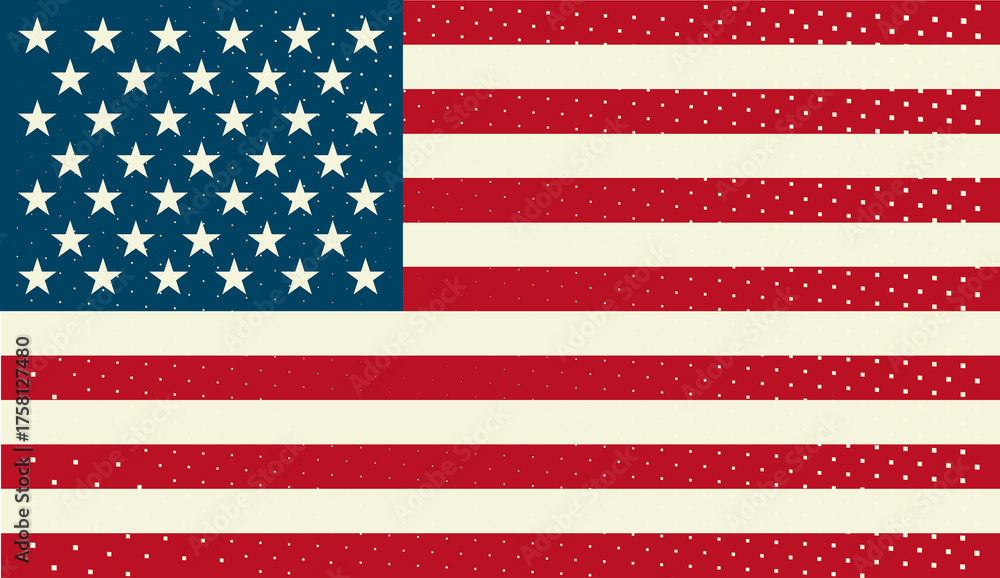 Naklejka premium American Flag With Textured Dots photo stock