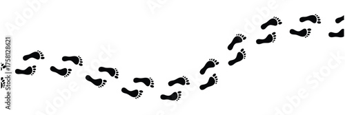 Human foot prints simple bare feet print symbol silhouette footstep icon. Minimalist human footprint icon. Footprints symbol set, Footprints in eps 10.
