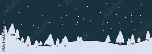 手描きのクリスマスツリーイラスト。12月のクリスマス背景。Hand drawn Christmas tree illustration. December Christmas background.