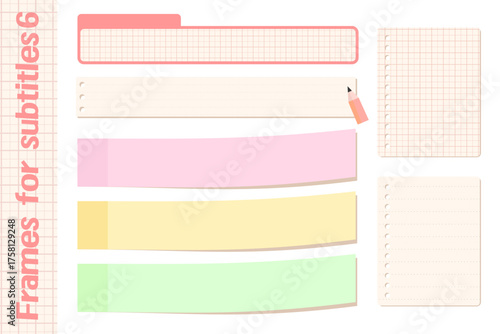 メモ帳や付箋などのテロップベース・フレームセット