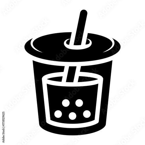 bubble tea drink glyph icon