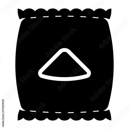 granulated sugar bag glyph icon