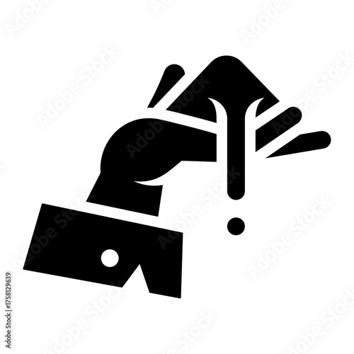 hand holding sugar glyph icon