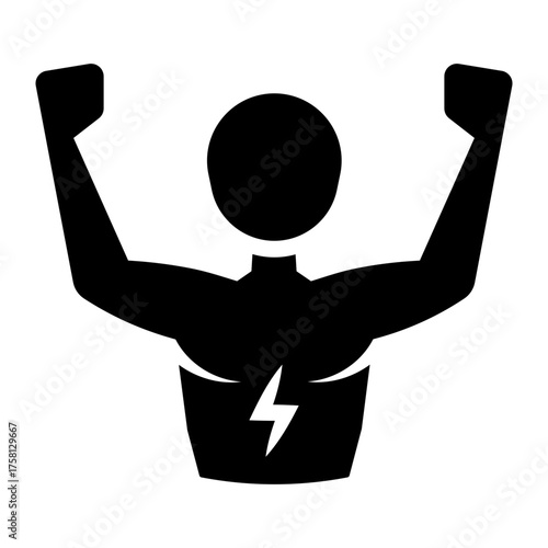 human energy glyph icon
