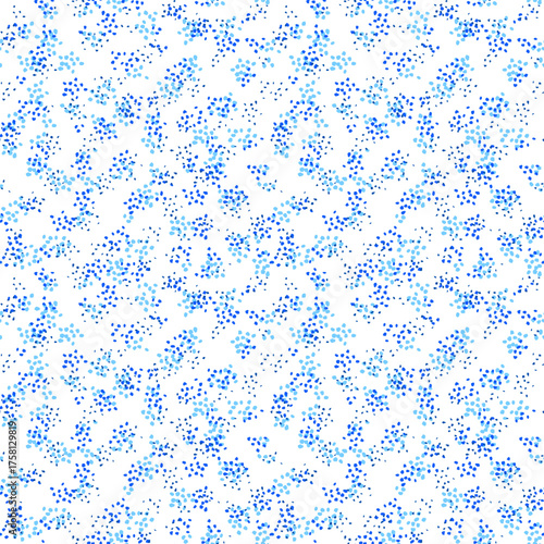 Seamless vector pattern with scattered blue dots on a white background. Abstract and minimal design perfect for modern textiles, wrapping paper, stationery, backgrounds, and packaging.