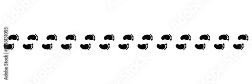 Human foot prints simple bare feet print symbol silhouette footstep icon. Minimalist human footprint icon. Footprints symbol set, Footprints in eps 10.