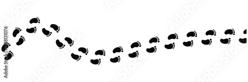 Human foot prints simple bare feet print symbol silhouette footstep icon. Minimalist human footprint icon. Footprints symbol set, Footprints in eps 10.