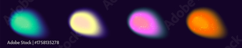 Gradient blur aura shape neon color. Mesh shape blob with texture. Blur aura blob neon palette