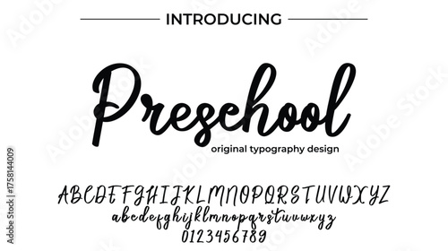 Preschool - Elegant Script Font for Smooth Handwritten Design and Creative Typography