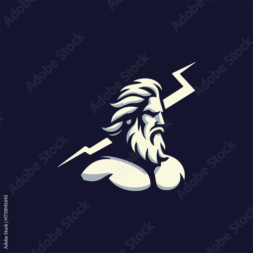 Zeus God Thunderbolt Logo