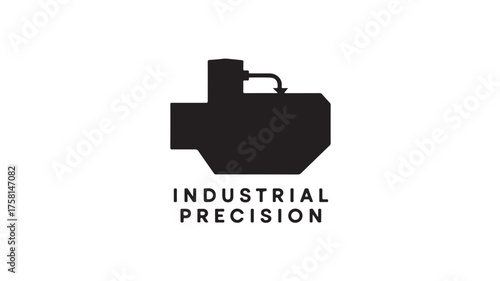 Modern industrial precision logo with geometric design and text, representing innovation, engineering, and manufacturing excellence for business branding.