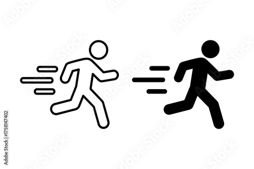 Man fast run icon, rush icon. Flat vector illustration design isolated on white background.
