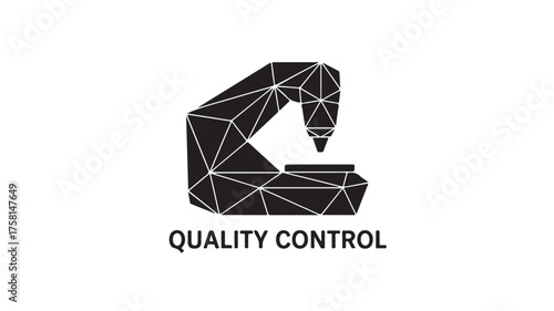 Modern scientific microscope icon symbolizes precision quality control and advanced laboratory research for innovation and excellence