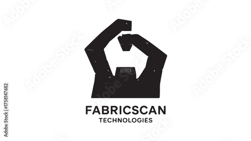 Modern abstract geometric logo representing cutting edge fabric scanning technology and innovation for business solutions