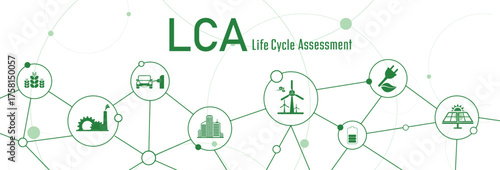 life cycle assessment sign on white background	