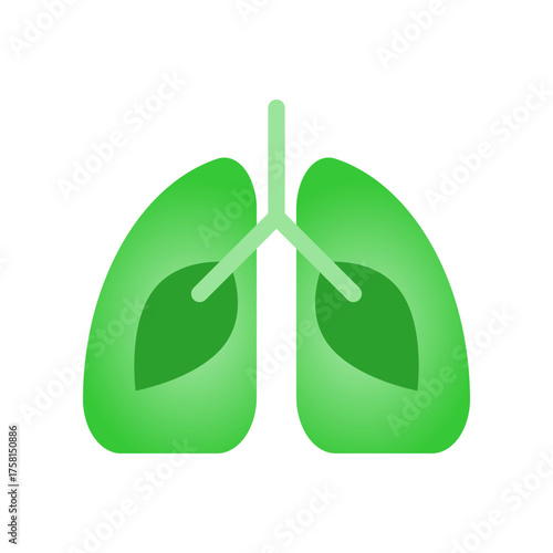 Green lung leaf eco icon vector design