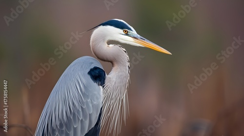 Isolated Great Blue Heron.